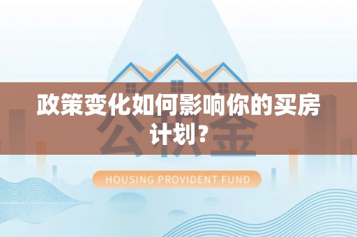 平和政策变化如何影响你的买房计划？